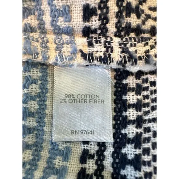 J.Jill Women's Striped Boho Sleeveless Tiered Summer Maxi Dress White Blue SP - Picture 7 of 8